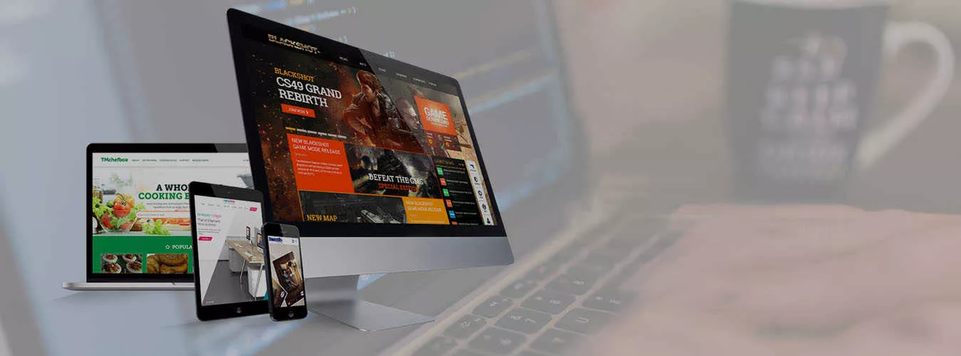 Website template designs showcase grid