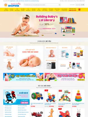 Mother and baby e-commerce website template preview