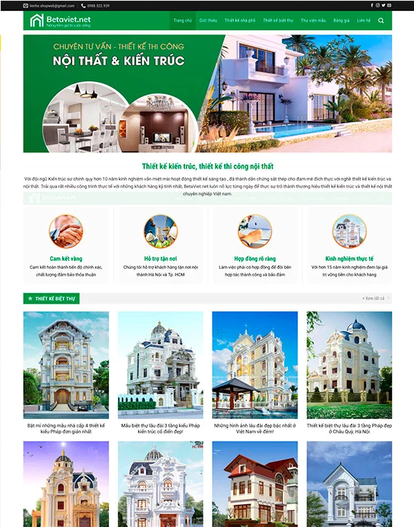 Construction company website template preview